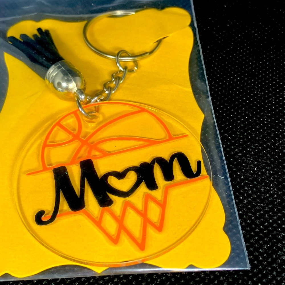 Basketball mom acrylic keychain
